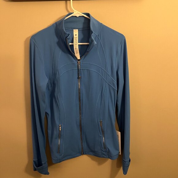 NWT Lululemon Define Jacket in Nulu - Size 12 - Pool Party Blue Silver Zipper - Picture 1 of 7